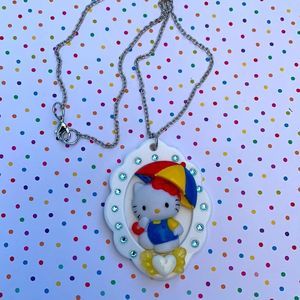 Kawaii Japan Hello kitty necklace charm statement decora Y2k cute crystal